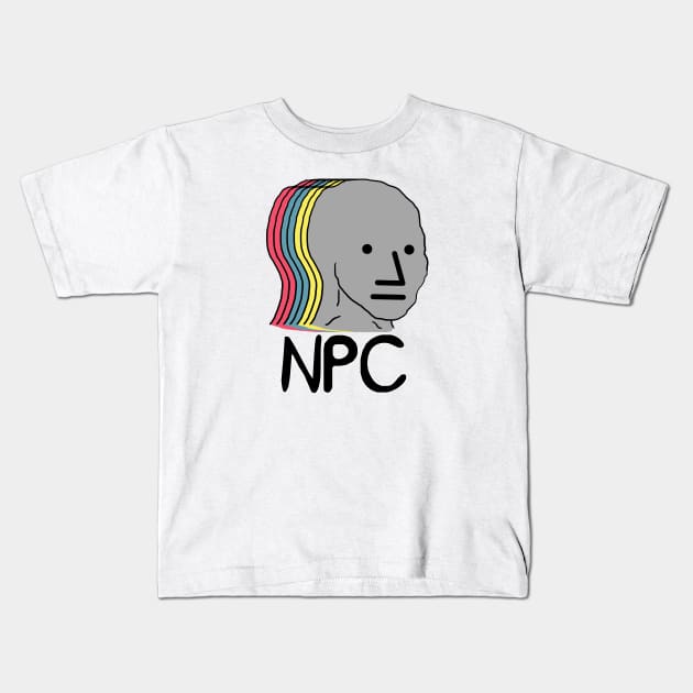 NPC Wojak Meme Kids T-Shirt by Barnyardy